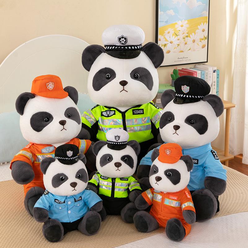 Bai Fen Bai Dolls And Toys Traffic Police Bear Cavalry Doll Police Fire Bear Doll Oversized Police Bear Plush Toy