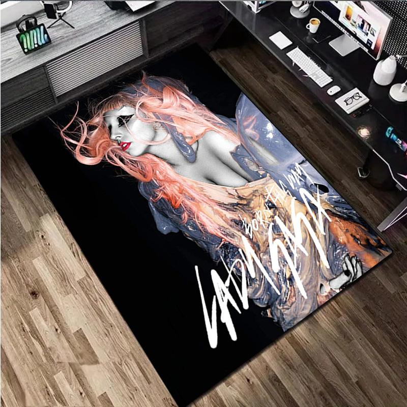 Tappeto Lady Gaga - Tappeto per la casa Tappeto decorativo per ufficio Per soggiorno Camera da letto Zerbino Tappeto da pavimento Tappeto per area sedia da computer