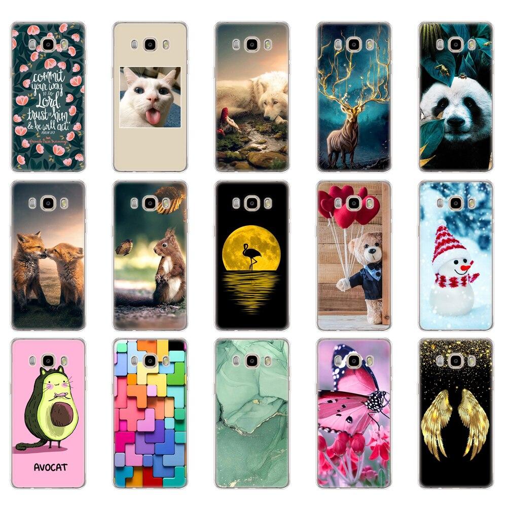Case FOR Samsung Galaxy J7 J5 2016 Case J710 510F Cover FOR Samsung J7 J5 2016 Case Shell Winter Snow Christmas