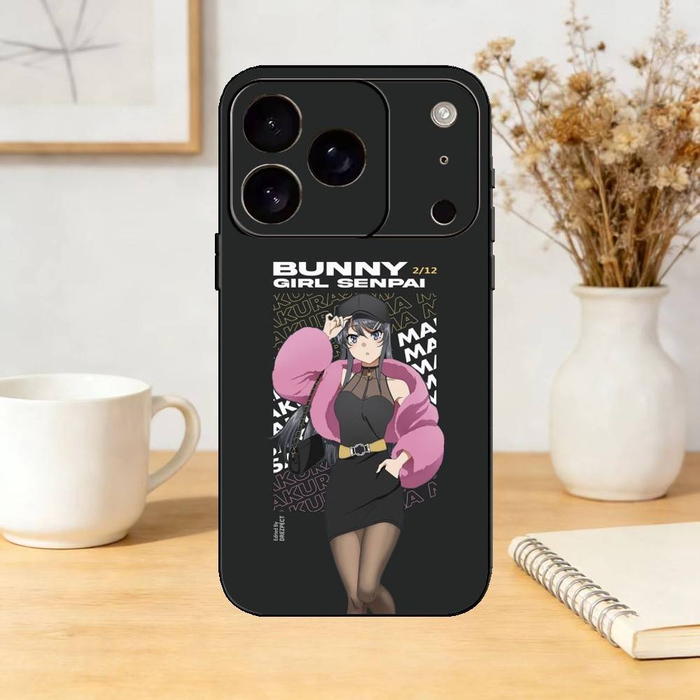 Senior S-Sakurajima Mai Phone Case For iPhone 17,16,15,14,13,12,11 Plus,Pro,Max,Mini Silicone Black Soft Cover