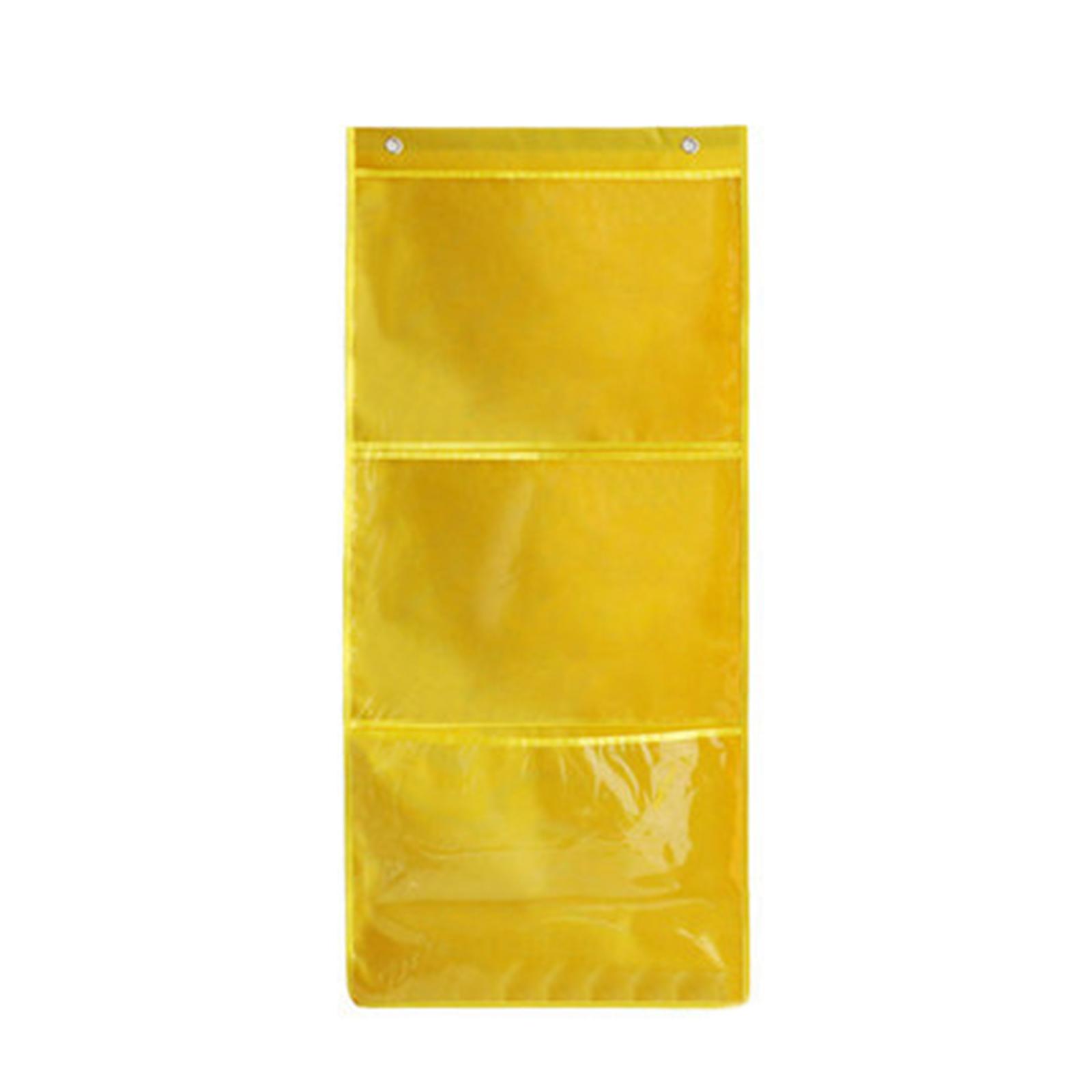 Сумка для хранения в классе Карманная диаграмма Подвесной настенный органайзер для карточек для детских садов Карточки для домашнего задания Рисование Дисплей для картинок 3 жёлтый