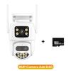New EU 4K 9MP WIFI IP Camera Three Lens 8X Zoom Outdoor PTZ Camera HD AI Auto Tracking Security Camera P2P CCTV Surveillance ICSee