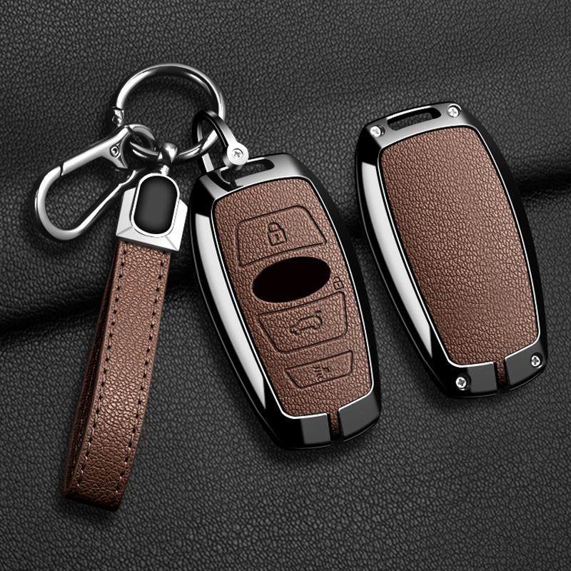 Zinc Alloy Leather Car Key Case For Subaru Brz Forester Legacy Outback Wrx Sti Impreza Xv Crosstrek Key Fob Car Accessories