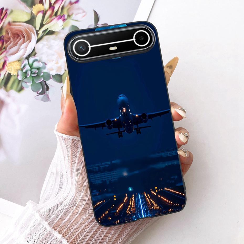 Fashion Cool Design Case For Tecno Pova Slim 5G 2025 Black Silicone Soft Cover For Tecno Pova Slim KM9 Phone Cases