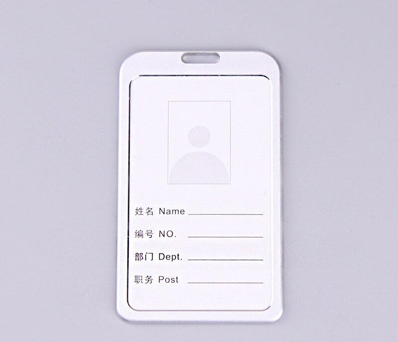 1PC Aluminum Alloy Work Name Credit Card Holders Business Work Card ID Badge Lanyard Holder Bag Vertical Metal ID Business Case