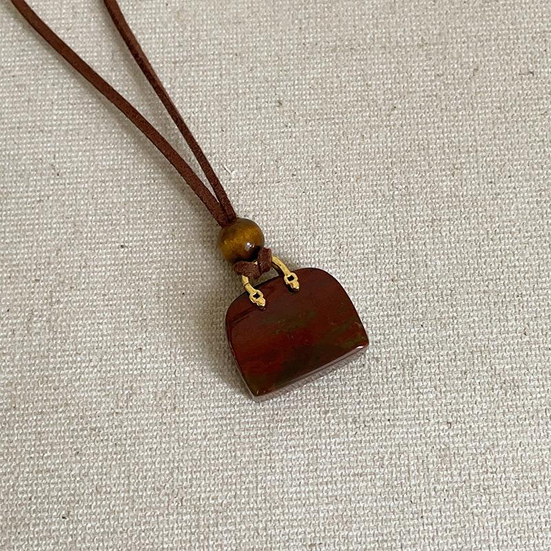 

Дизайнерское ожерелье с подвеской из натурального камня «Тигровый глаз», женская осенне-зимняя мода, универсальная цепочка на шею, цепочка на свитер