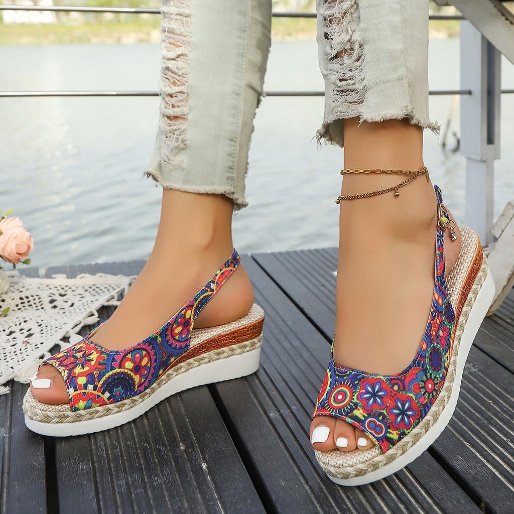 Sandals Large Size Color Wedge Heel Casual Sandals Women's Shoes