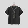 INCERUN Summer Men Lace Tie Up Short Sleeve Casual Oversized Shirts