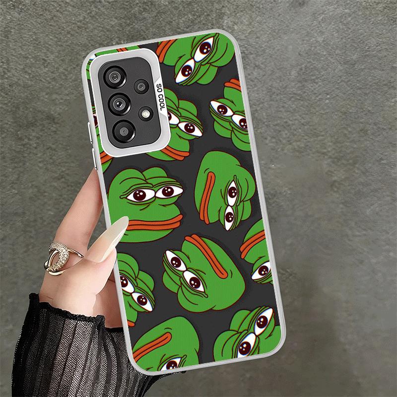 Funny Sad Forg P-Pepe Meme Soft Phone Case for Samsung A17 A16 A15 A14 A13 A57 A56 A55 A54 A53 A37 A36 A35 A34 A33 A26 A25 A24 A