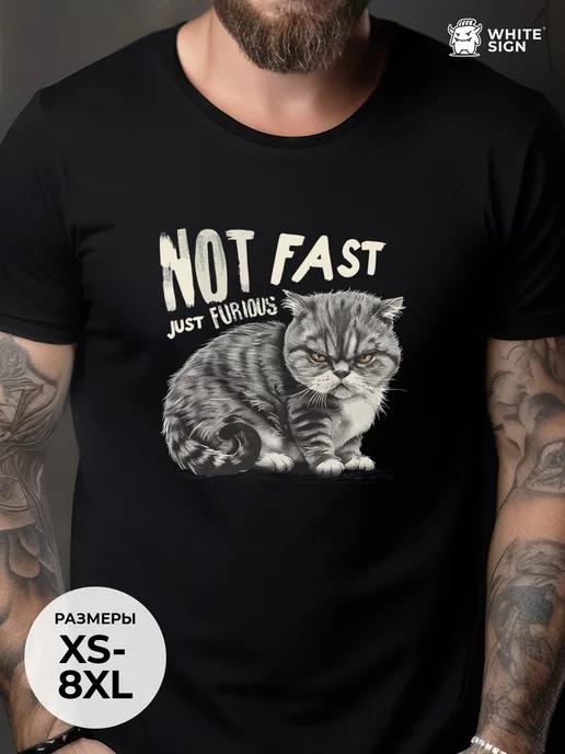 Oversized cotton T-shirt: Fierce Cat print 3XL