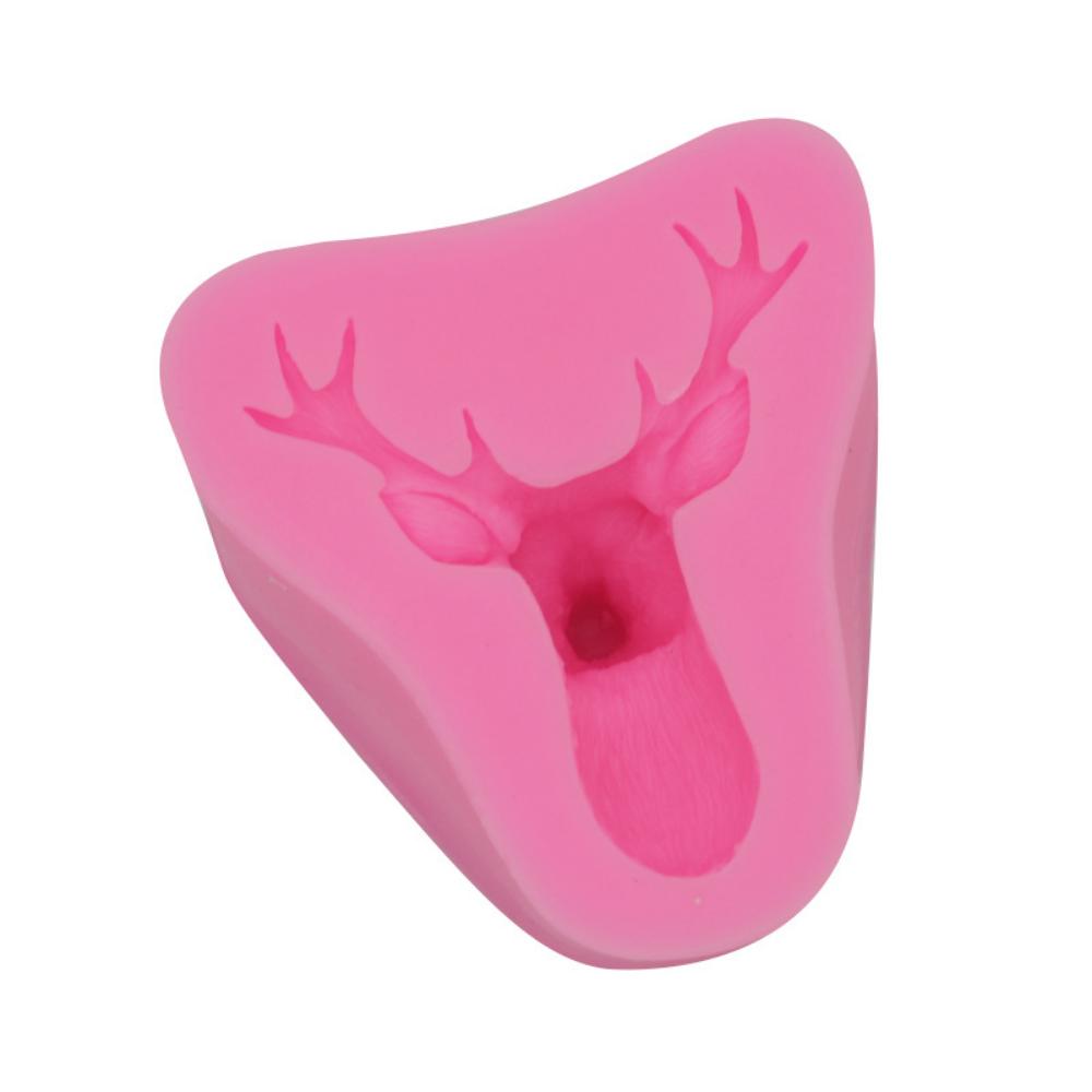 Three-dimensional Deer Head Antler Decoration Chocolate DIY Cake Mold Baking