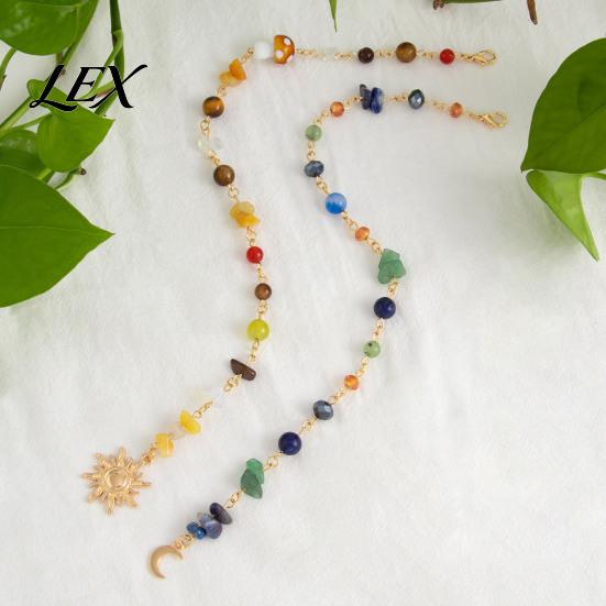 Sea Themed Hair Accessories 2Pcs Bohemian Long Tassel Braided Chain with Clips, Colorful Gift for Ocean Style Lovers Sun Moon Pendant, Jewelry