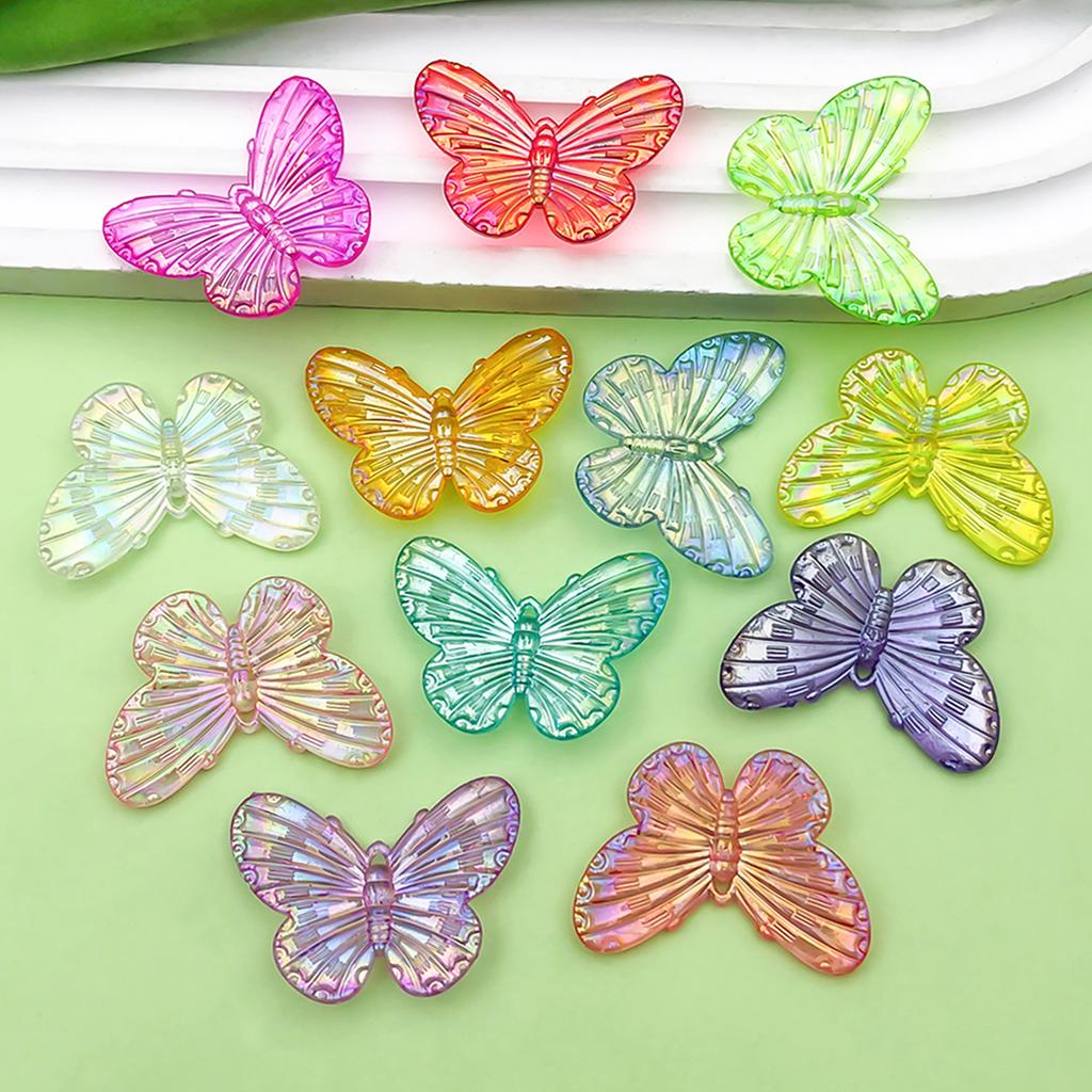 10/12pcs 22*30mm Colorful Butterfly Charms Acrylic Pendants for DIY Bracelet Necklace Earrings Jewelry Making Accessories