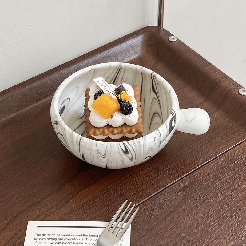 Abay Ceramic Handled Round Bowl