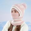 Winter Velvet Ear Protection Cap Women's Mask Scarf One-Piece Cap Warm Windproof Coldproof Knitted Wool Cap
