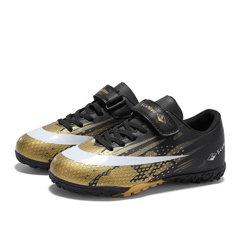 New football shoes boys and girls broken nails student Velcro artificial turf training shoes elementary school football shoes
