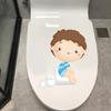 Cartoon Potty Training Boy Toilet Seat Sticker for Kindergarten Kids Room Removable Self-Adhesive Decal