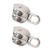2Pcs Double Pulley Stainless Steel M25 Double Pulley Block 150kg Bearing Swivel Pulley Wheel Roller