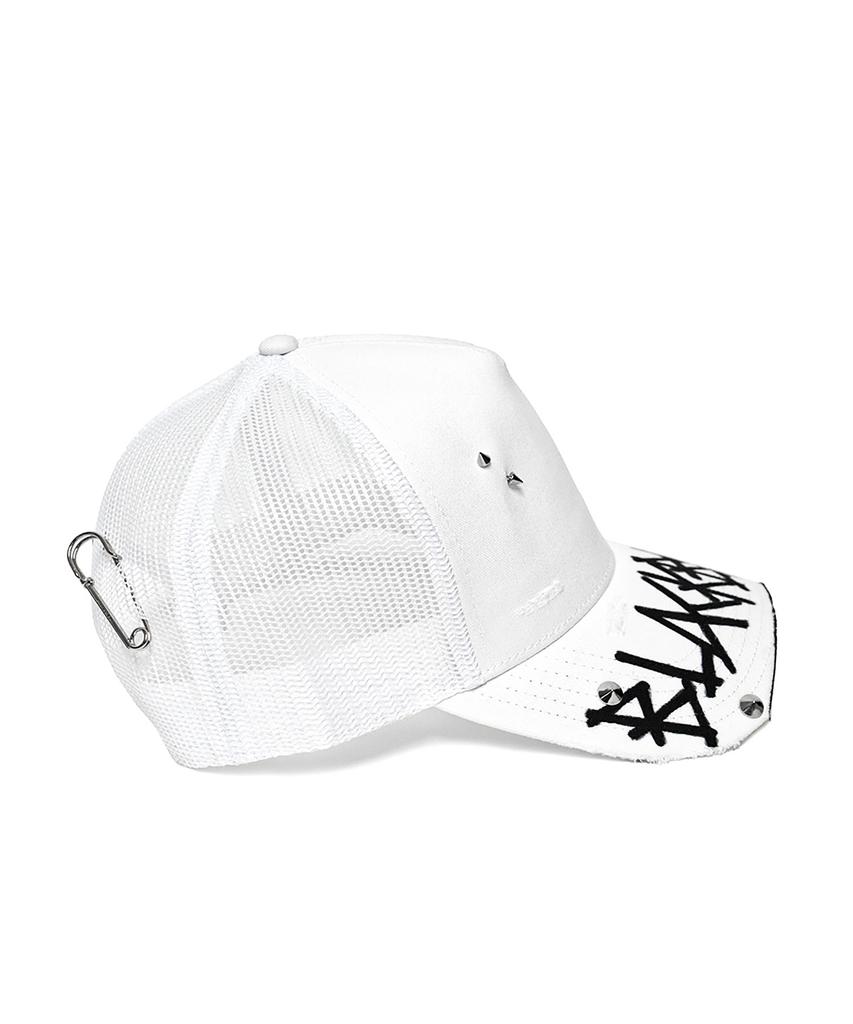 BLACKBLOND Vividi Graffiti Logo Trucker Mesh Cap (White)