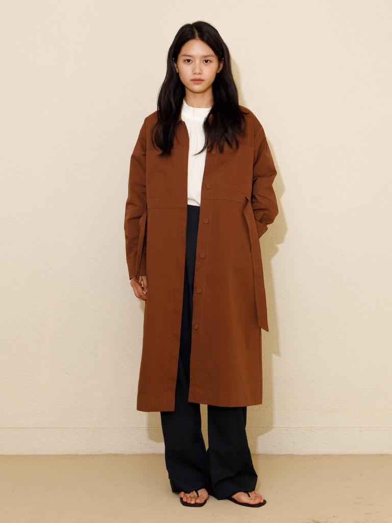 Vincent Navy Cotton Shirt Dress_Brick