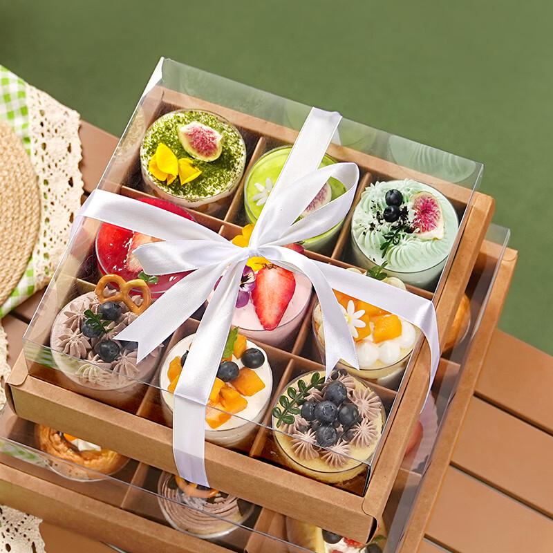Large Nine-Grid Disposable Kraft Picnic Box