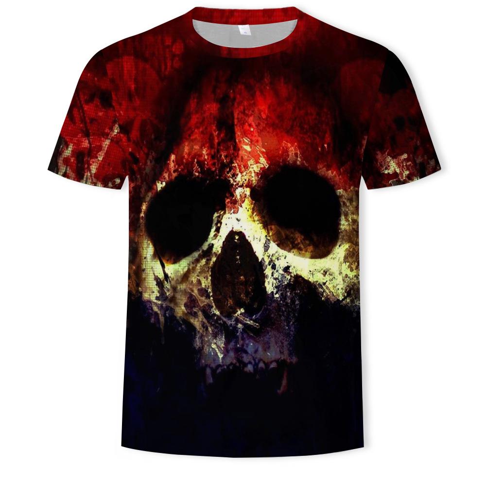 New Skull 3D Digital Printed Casual Men's Short Sleeved T-shirt