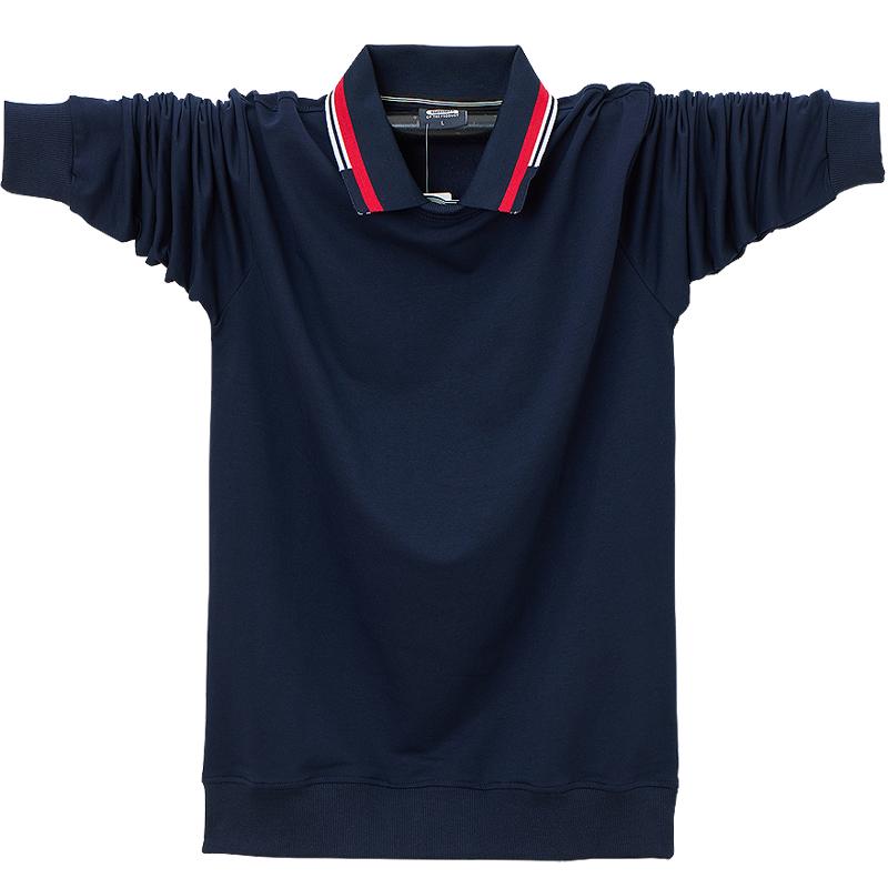 

Новая мужская осенняя рубашка поло с длинными рукавами, мужская рубашка поло больших размеров, свободная повседневная рубашка поло из хлопка, повседневная рубашка с длинными рукавами 6XL темно-синий