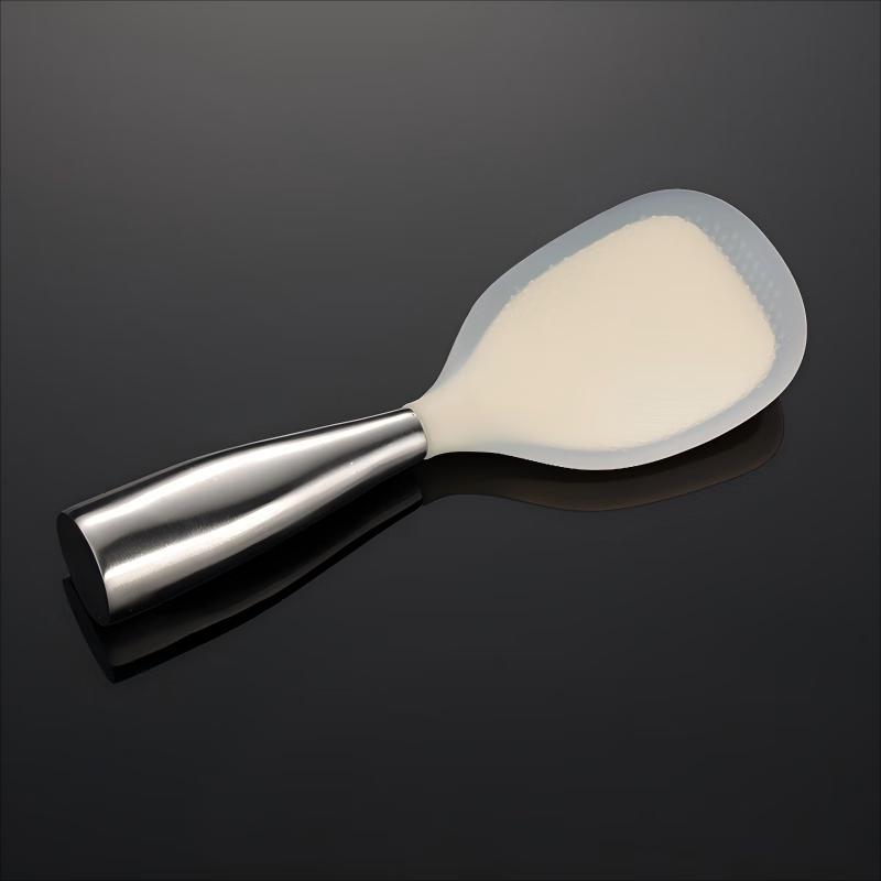 ZISIZ Антипригарная силиконовая ложка для риса с ручкой из нержавеющей стали