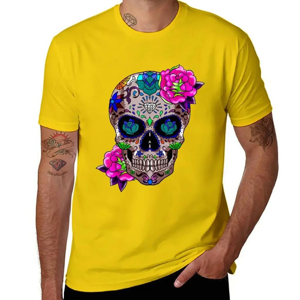 Sugar Skull Day Of The Dead Cool Bone Head Skulls Gift Idea T-Shirt customizeds quick-drying t shirts men