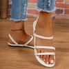 Summer New Korean Style Sandals with Thin Strap, Low Heel and Square Heel Comfortable and Versatile Women's Sandals with Two Straps for Students
