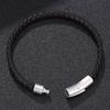 Mode Herren Lederarmband Edelstahlknopf Neutrale Accessoires Handgewebter Schmuck Geschenke