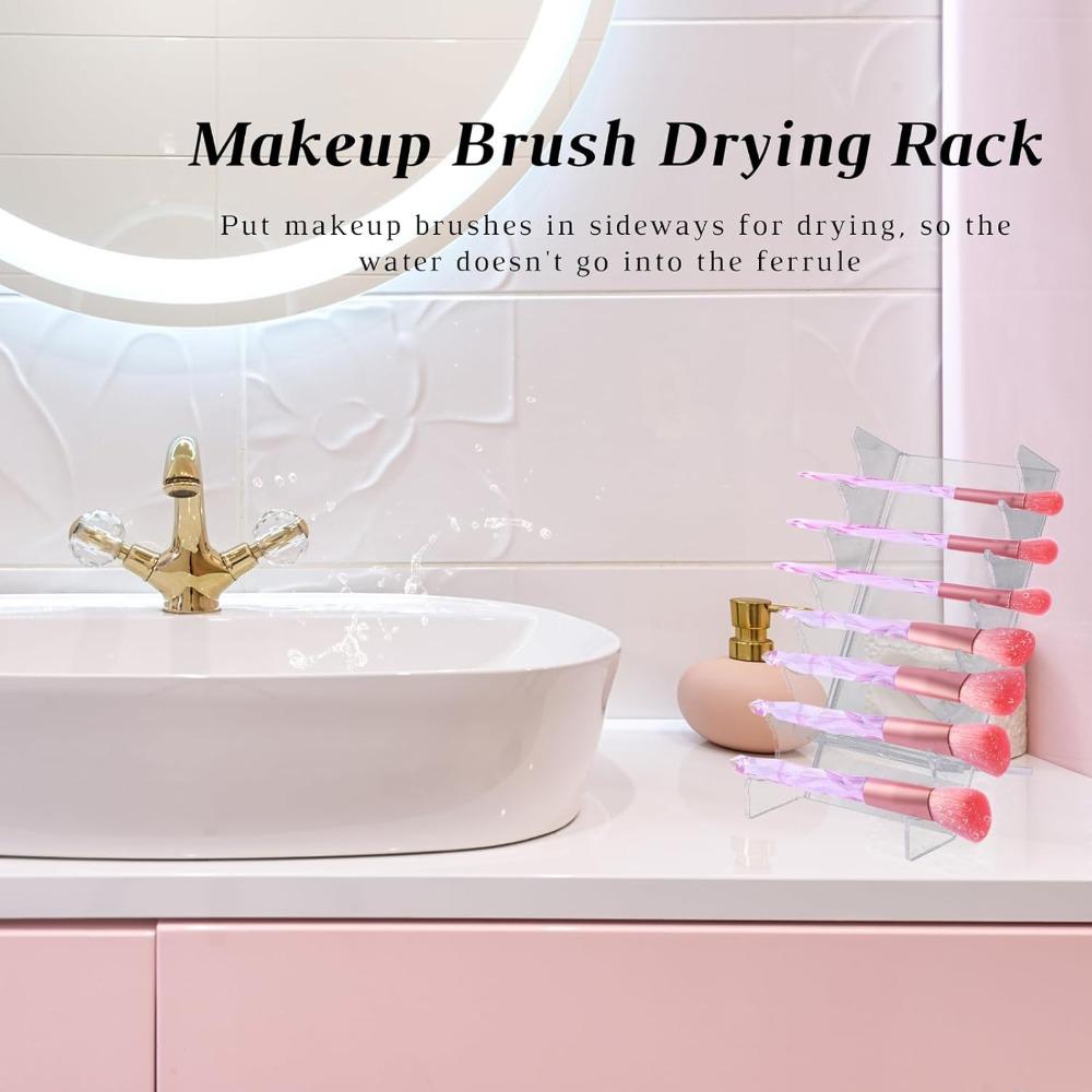 Acrylic Pen Organizer Multi-hole Storage Stand Elegant Drying Rack  Makeup Organize