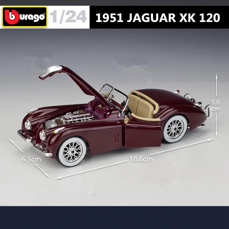 

Модель автомобіля Bburago 1:24 1951 Jaguar XK120 Roadster Alloy Classic Diecasts Металеві іграшкові транспортні засоби Симуляція Дитячі подарунки