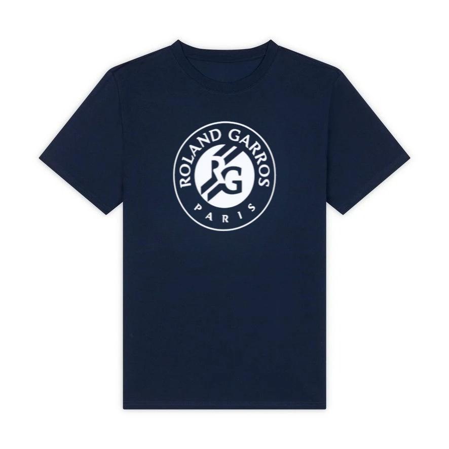 

French Open Tennis Roland Garros Logo Men s Women s T-shirt 2025 Summer Pure Cotton Casual Sports Jersey Short-sleveed Top S