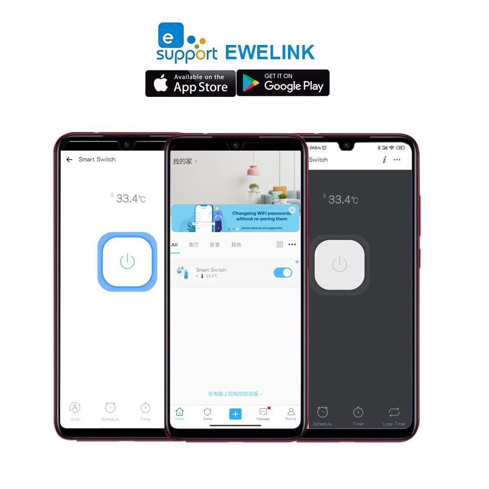 eWeLink WiFi Switch 10A 2200W Wireless Control with Power Consumption Monitoring Temperature and Humidity Thermostat Alexa
