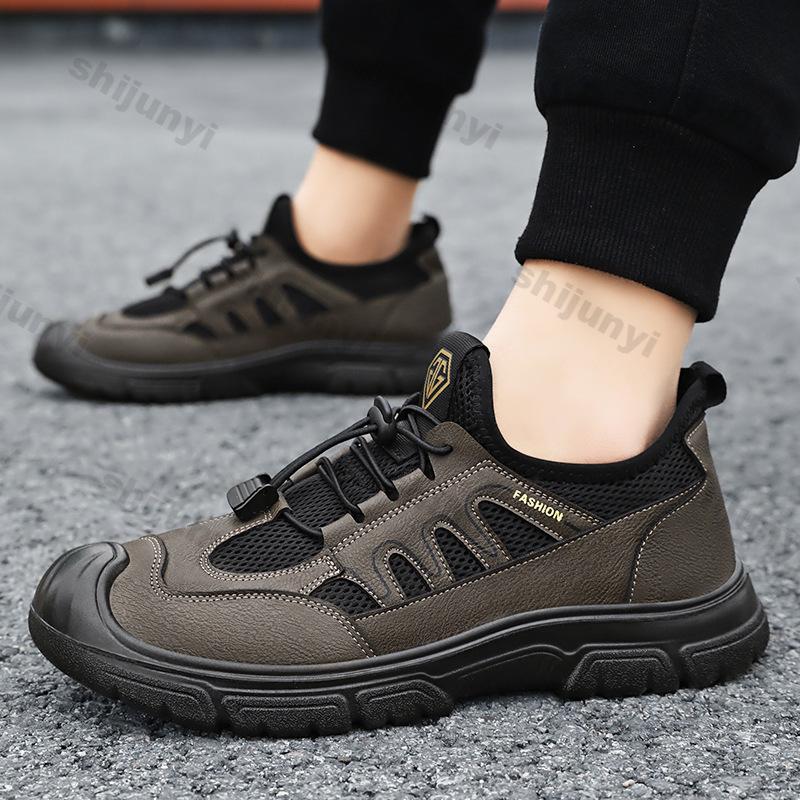 Fashion Men Shoes 2025 Summer New Fashion Breathable Mesh Non Slip Casual Sport Shoes Comfort Height Increase Elastic Band Running Shoes