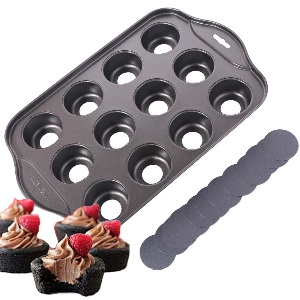 Carbon Steel Cheesecake Pan 12 Grid Cupcake Mold Baking Cake Tray Muffin Pan Egg Tart