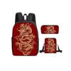 Zaino a 3 Pezzi/Set con Stampa Drago Divino Cinese, Borsa a Tracolla, Astucci per Ragazzo/Ragazza, Miglior Regalo, Cartoni Animati, Zaini Scolastici per Studenti