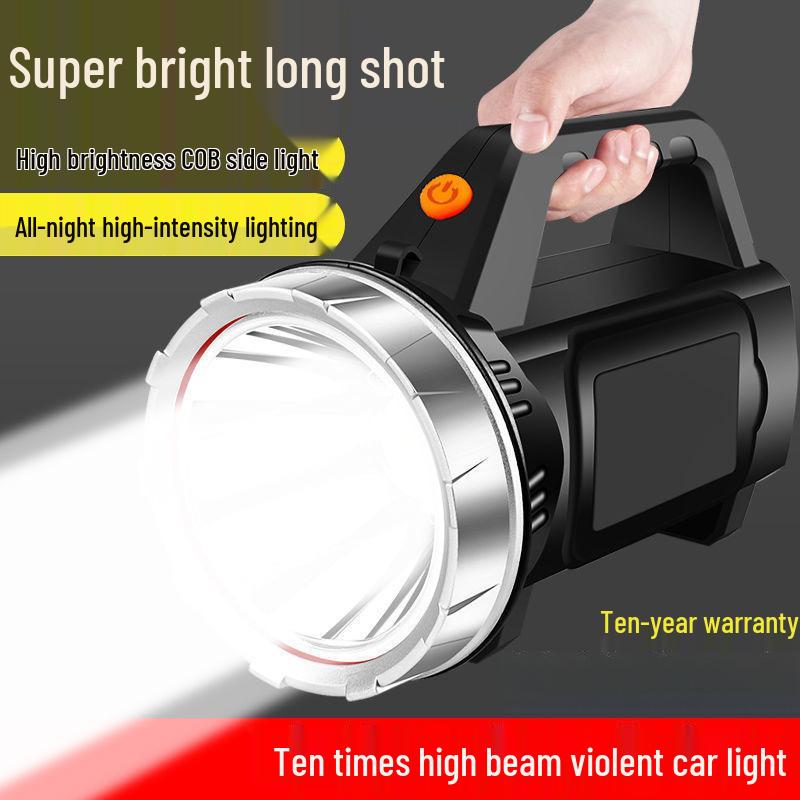 Rechargeable High-Power Spotlight: Handheld, Super Bright, Long-Range with Extended Battery Life for Outdoor and Household Use