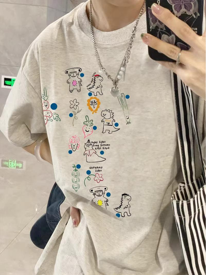 

Women s 2025 Summer Cotton Short Sleeve T-Shirt with Straight Shoulder Design 3XL світло-синій колір