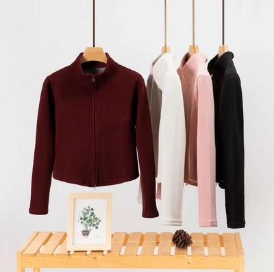 Damen Fleecegefütterte Yoga-Jacke - Warm, Langärmlig, Sportoberteil mit Reißverschluss für Herbst/Winter