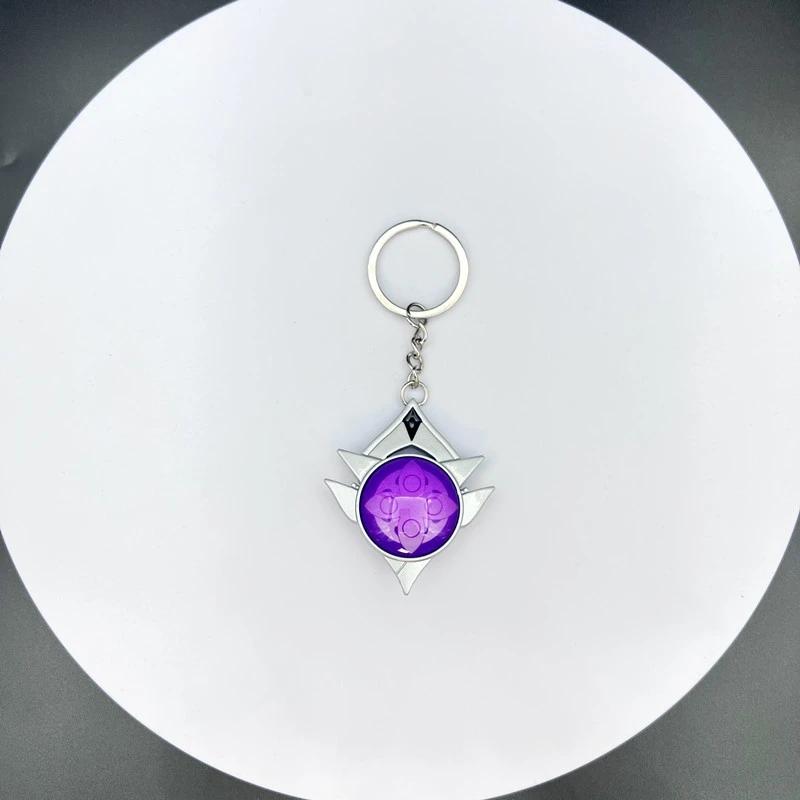 New Teyvat Vision Fontaine Water God Focalors Lyney and Lynette Keychain Luminous 7 Element Eye Of God Toy KeyRing