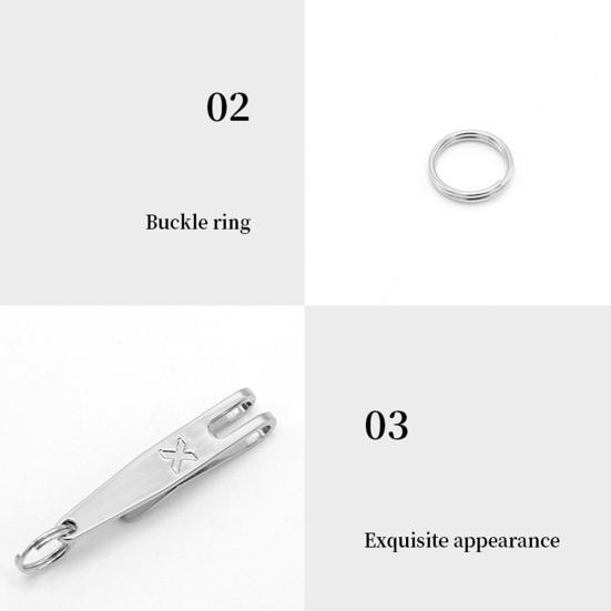 Pocket Bag Suspension Clip with Keychain Stainless Steel Waist Belt Hanging Clip Multi-Purpose Key Buckles for EDC Gear Knives Keys Tactical Equipment