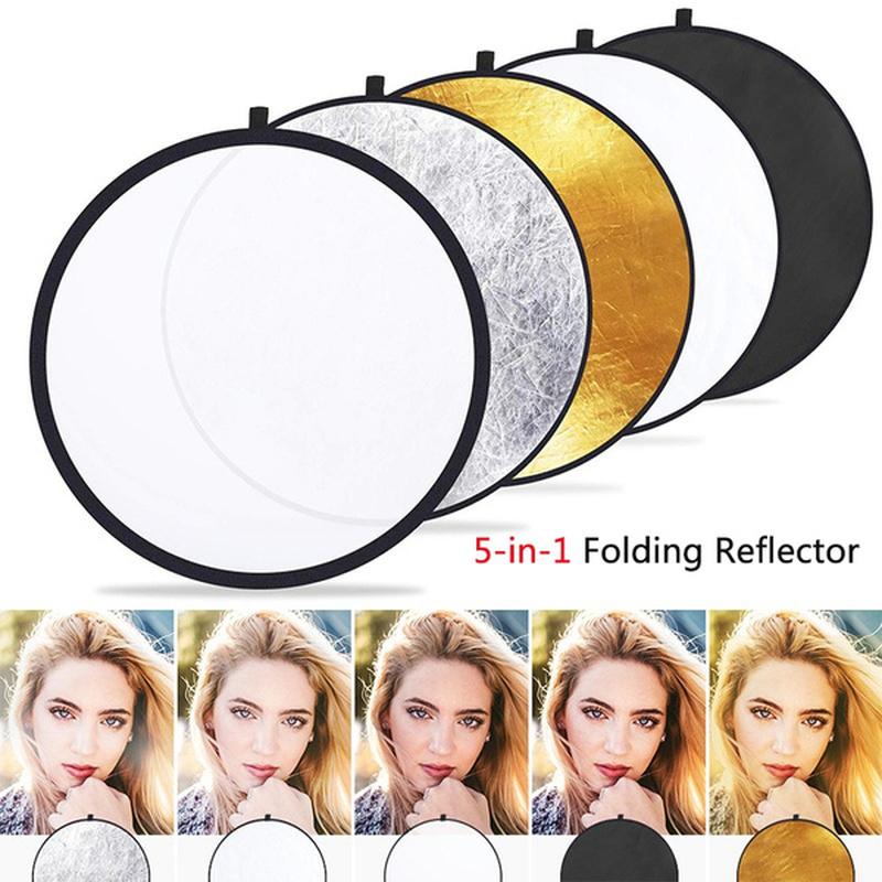 60x60cm 5 In 1 Multi Disc Photography Studio Photo Oval Collapsible Light Reflector Handhold Portable Photo Disc