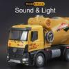 Large 1:24 Mixer Truck Crane Excavator Car Toy Model Sound Light Dump Trucks Alloy Diecast Engineering Vehicles Kids Present