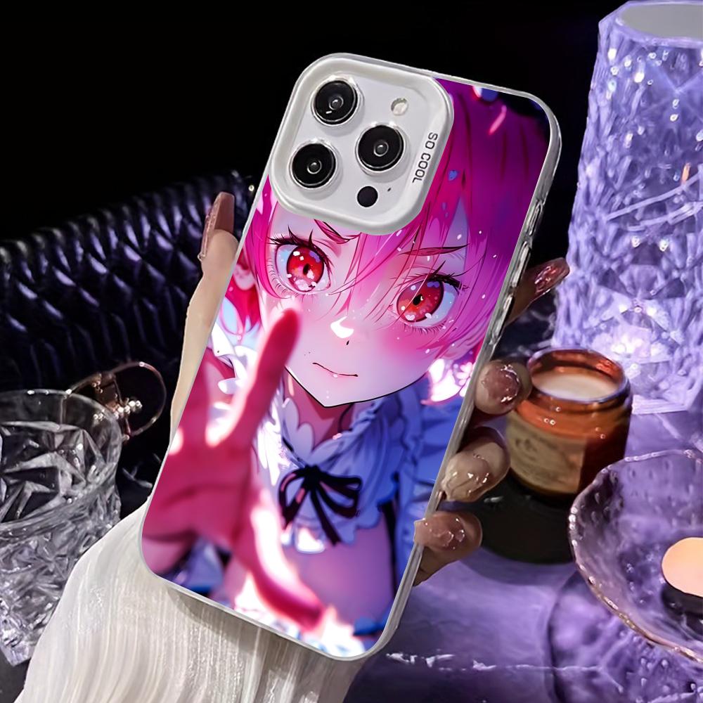 ReZero Ram Waifu Mobile Phone Case for iPhone 17 16 15 14 13 12 11 X XR XS 8 7 Air Pro Max Plus White Translucent Colorful Cover