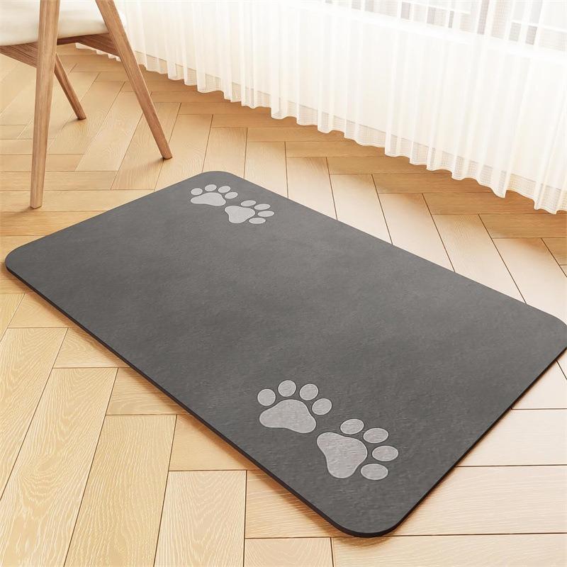 Pet Feeding Mat-Absorbent Pet Placemat Rubber Backing Quick Dry Water Mat For Dog Cat For Food And Water Bowl With Waterproof