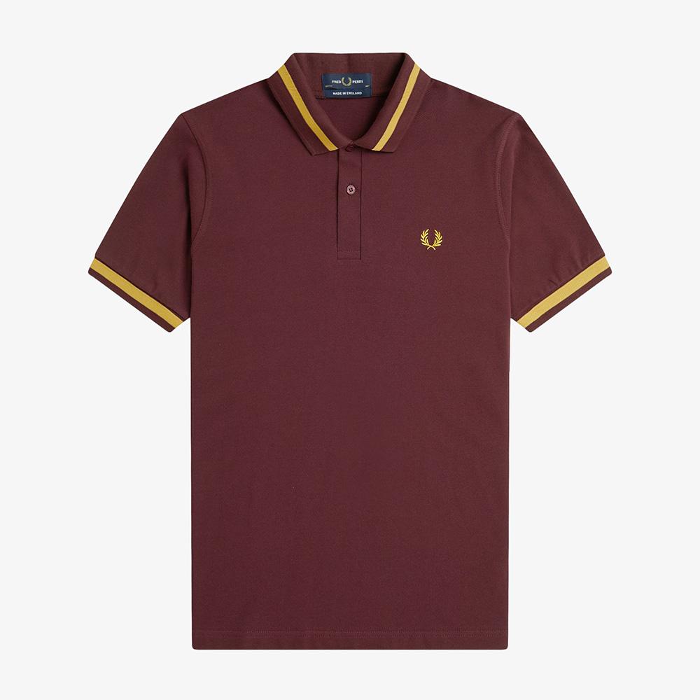Fred Perry [M2] Single Tip Fred Perry Shirt - Oxblood/Honeycomb Afpm2510002-Y89