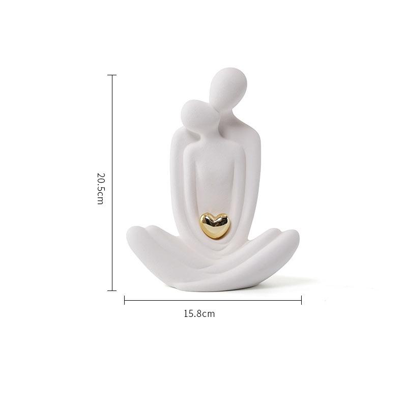 Yoga couple ceramic ornament Couple Figurines Ceramic Statue Hugging Lovers Tabletop Ornament White porcelain Decoration Crafts