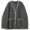 Sancai Women's V-neck Bouclé Wool Blend Coat